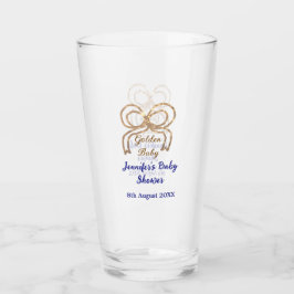 Golden baby glitter ger royalet blått babydusch glaskopp