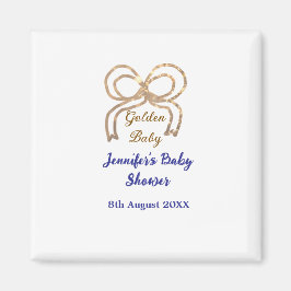 Golden baby glitter ger royalet blått babydusch magnet