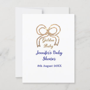Golden baby glitter ger royalet blått babydusch vykort