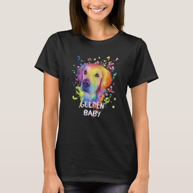 Golden Baby Golden Retriever Humor Retriever Dog   T Shirt (Framsida)
