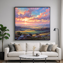 Golden Backe - Vibrant liggande Illustration Poster