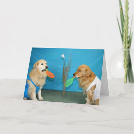 Golden Badminton Birthday Kort