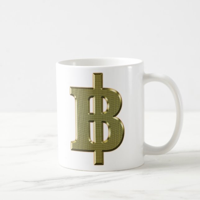 GOLDEN BAHT SIGN ฿ Thailands valuta ฿ Kaffemugg (Höger)
