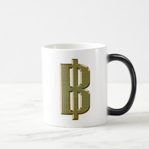 GOLDEN BAHT SIGN ฿ Thailands valuta ฿ Magisk Mugg
