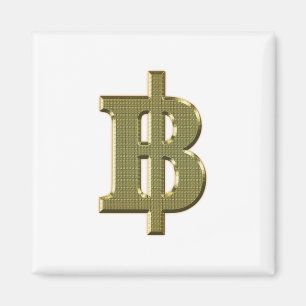 GOLDEN BAHT SIGN ฿ Thailands valuta ฿ Magnet