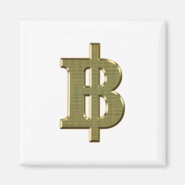 GOLDEN BAHT SIGN ฿ Thailands valuta ฿ Magnet (Framsidan)