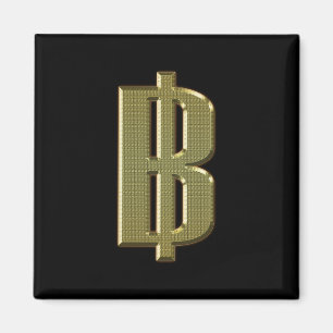 GOLDEN BAHT SIGN ฿ Thailands valuta ฿ Magnet