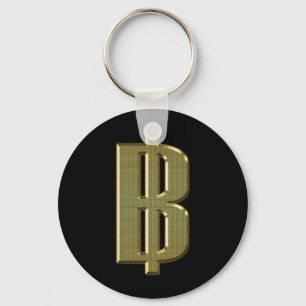 GOLDEN BAHT SIGN ฿ Thailands valuta ฿ Nyckelring