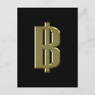 GOLDEN BAHT SIGN ฿ Thailands valuta ฿ Vykort