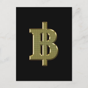 GOLDEN BAHT SIGN ฿ Thailands valuta ฿ Vykort