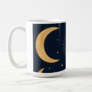 Golden Balance, Sol och Måne Celestial Mönster Kaffemugg