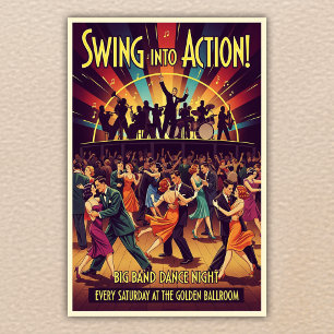 Golden Ballroom Big Band Dance Natt Poster