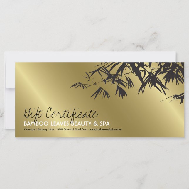 Golden Bamboo Löv Zen Spa Gift Certificate (Framsida)
