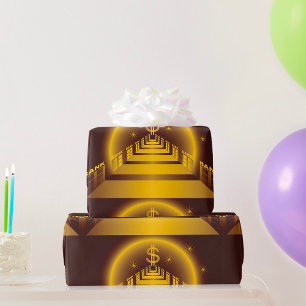 Golden Bank Corridor Glowing Dollar Finance Presentpapper