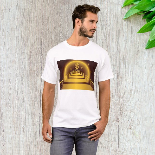 Golden Bank Corridor Glowing Dollar Finance T Shirt (Skapare uppladdad)