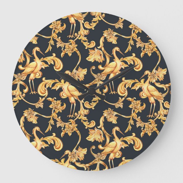 Golden baroque cranes: rokokokokornament. stor klocka (Framsida)