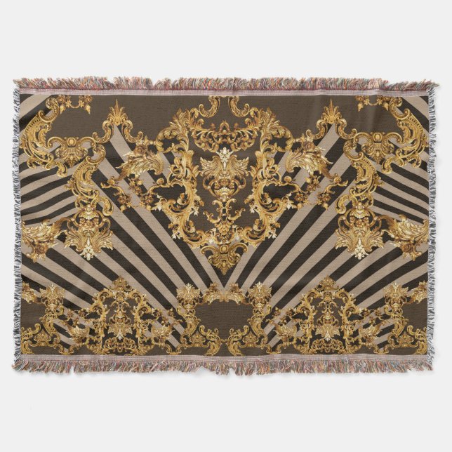 Golden baroque: geometrisk utformning av mönster filt (Framsidan)