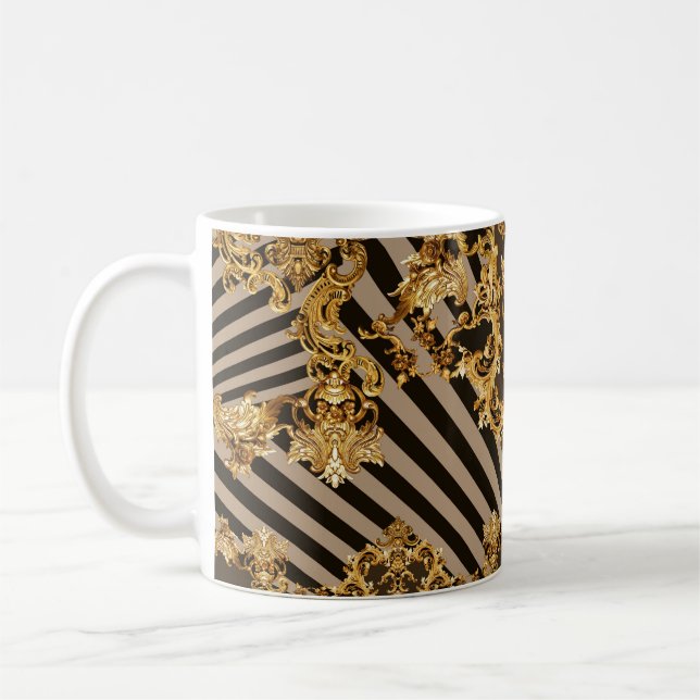 Golden baroque: geometrisk utformning av mönster kaffemugg (Vänster)