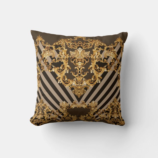 Golden baroque: geometrisk utformning av mönster kudde (Framsida)
