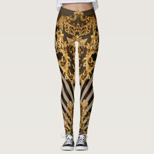 Golden baroque: geometrisk utformning av mönster leggings