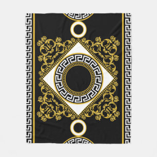 Golden Baroque: Grekiska Svarta Gräns Fleecefilt