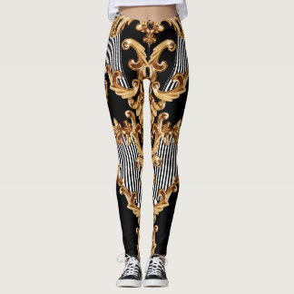 Golden baroque, intricate prydent design. leggings