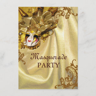 Golden Baroque MasqueraParty Inbjudningar