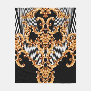 Golden baroque ornament fleecefilt