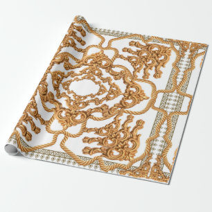 Golden Baroque Ornament. Guld cartouche, ärr av gu Presentpapper