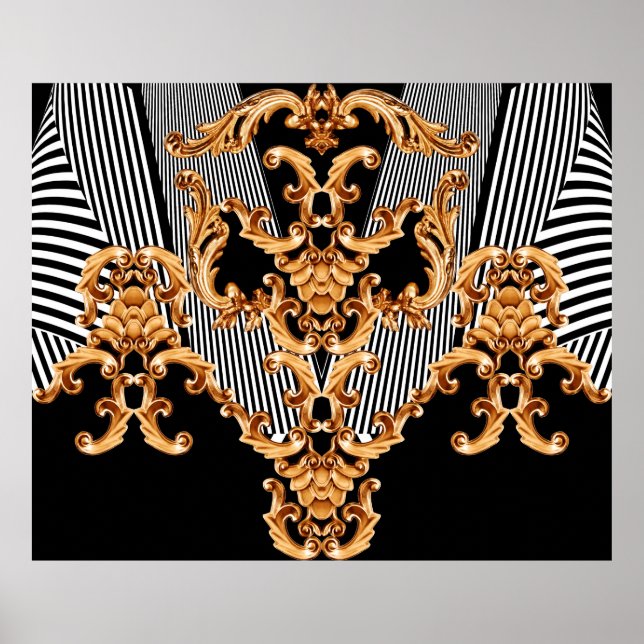 Golden baroque ornament poster (Framsidan)