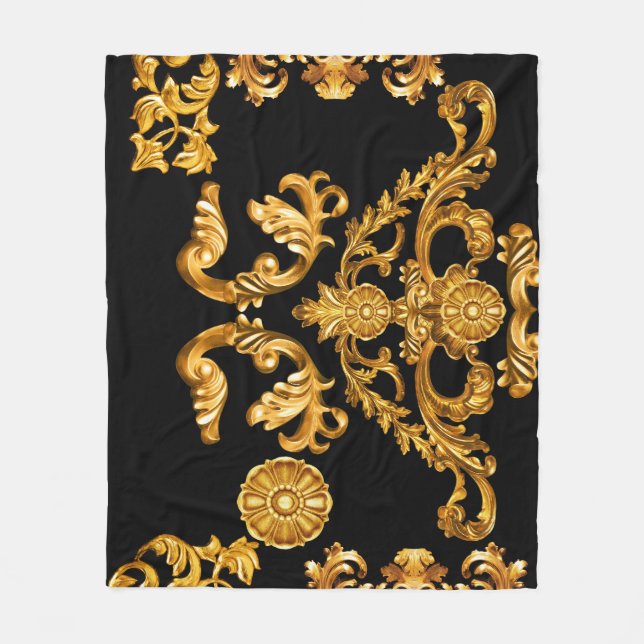 Golden Baroque, Ornamental Inslag. Fleecefilt (Framsidan)