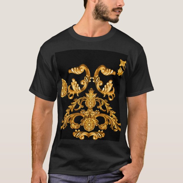Golden Baroque, Ornamental Inslag. T Shirt (Framsida)