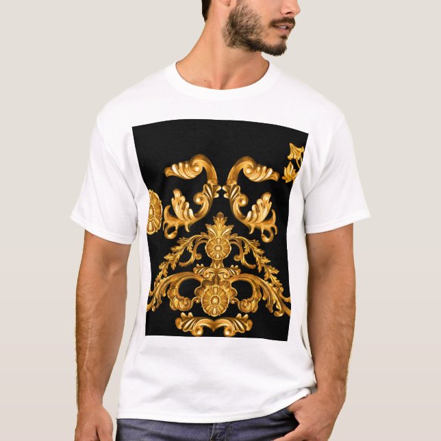 Golden Baroque, Ornamental Inslag. T Shirt (Framsida)