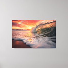 Golden Barrel Coastal Photorealistic Digital Art Canvastryck