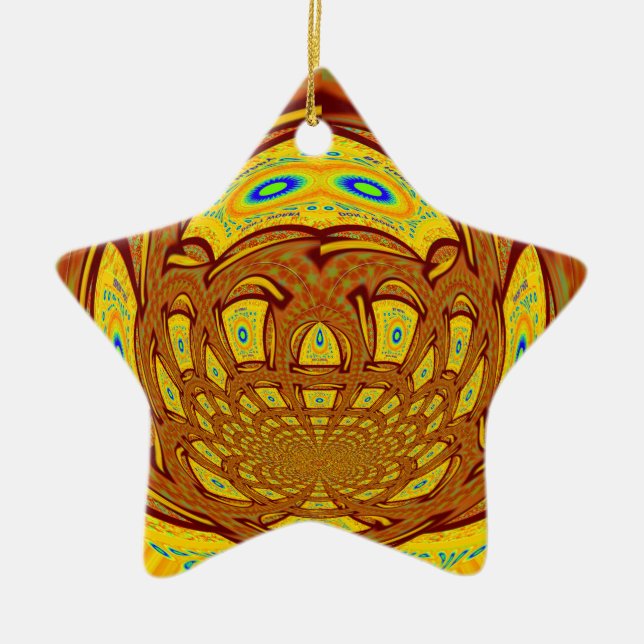 Golden Baseball Glove Julgransprydnad Keramik (Framsidan)
