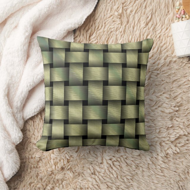 Golden Basket Weave Kudde (Filt)