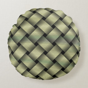 Golden Basket Weave Rund Kudde