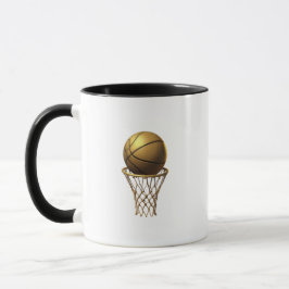 Golden Basketball & Ring Design Mugg