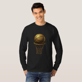 Golden Basketball & Ring Design T Shirt
