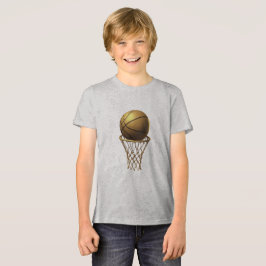 Golden Basketball & Ring Design T Shirt