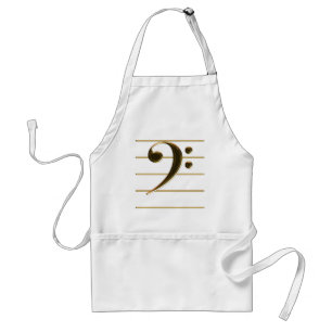 Golden Bass Clef Music Note Förkläde