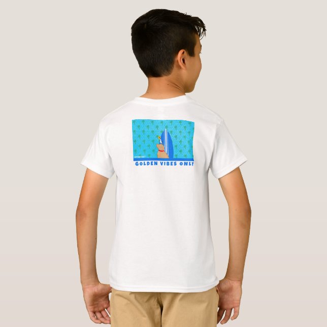 Golden Beach Vibes Only Kids" T Shirt (Hel baksida)