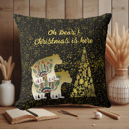 Golden Bear God jul Träd Nordic Decor Baby Kudde
