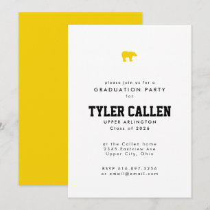 Golden Bear Studentexamen Text-only Grad-fest Inbjudningar