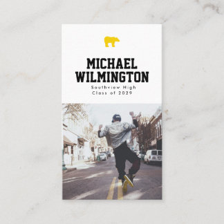 Golden Bear Varsity Graduation Name Visitkort