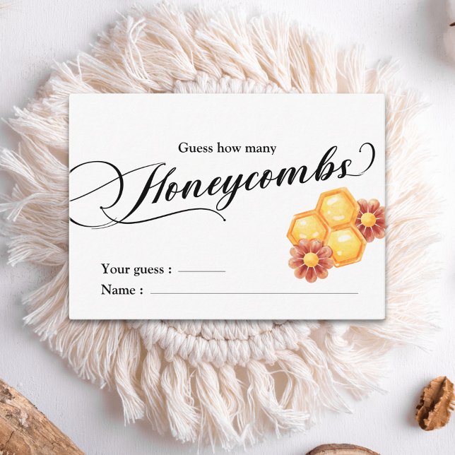 Golden Bee Baby Shower gissar hur många honeycombi Tilläggskort (Skapare uppladdad)