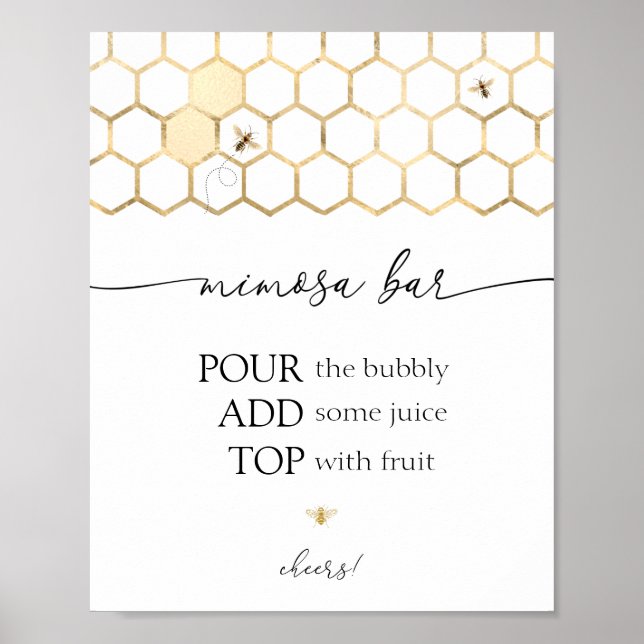 Golden Bee Shower Mimosa Pub-tecken Poster (Framsidan)
