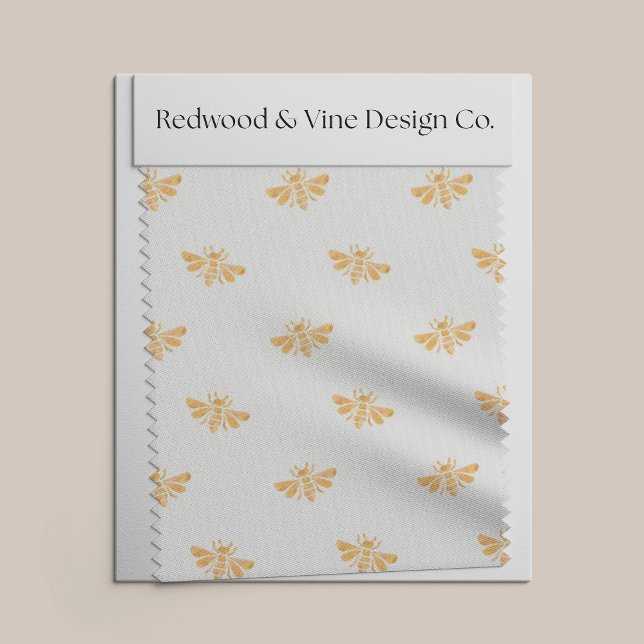 Golden Bee Watercolor Mönster Tyg (Skapare uppladdad)