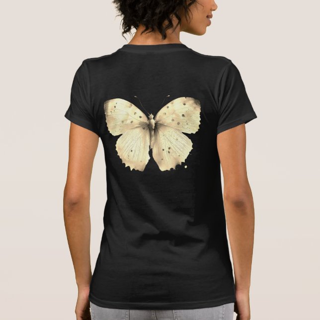 Golden beige butterfly Women's T-Shirt (Baksida)
