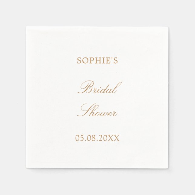 Golden Beige Script Möhippa Napkins Pappersservett (Framsidan)